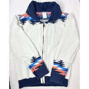 Gymboree Collared Knit Wolf Cardigan Sweater Kids Boys Medium 7 8